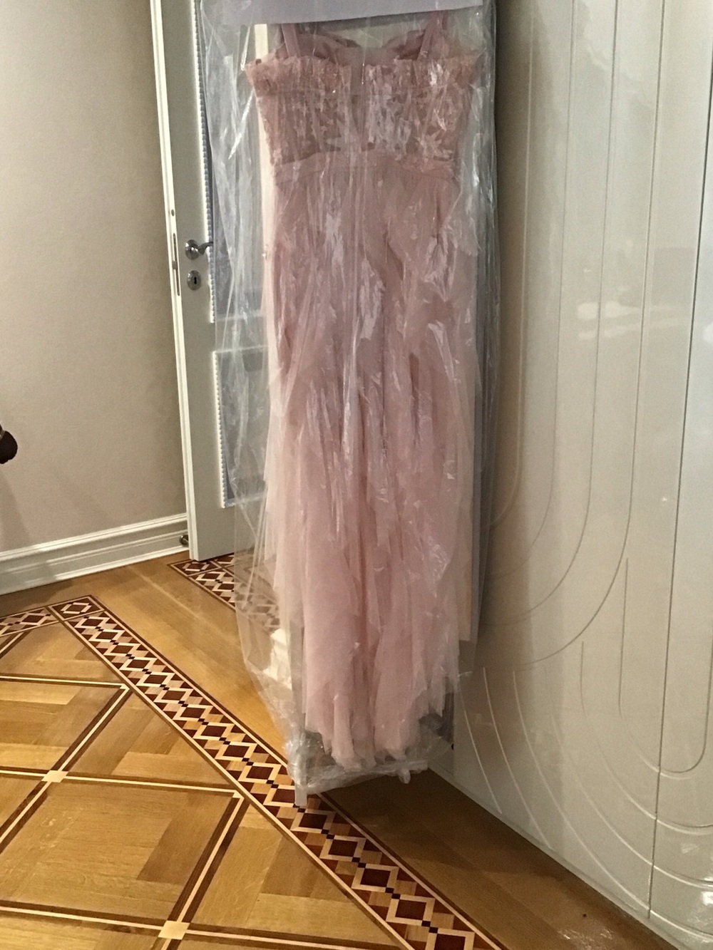 Blush Pink Lace & Tulle Maxi Dress - Picture 2 of 2